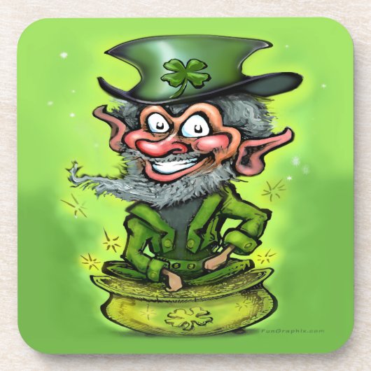 Leprechaun Getränkeuntersetzer (Vorderseite)