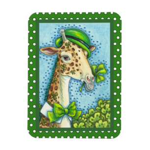 LEPRECHAUN GIRAFFE, FARBIG ST. PATRICK'S DAY MAGNET