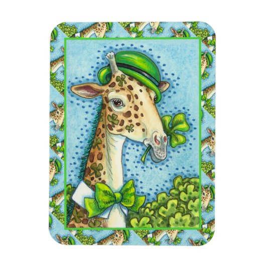 LEPRECHAUN GIRAFFE, FARBIG ST. PATRICK'S DAY MAGNET (Vertikal)
