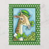 LEPRECHAUN GIRAFFE, FARBIG ST. PATRICK'S DAY POSTKARTE (Vorderseite)