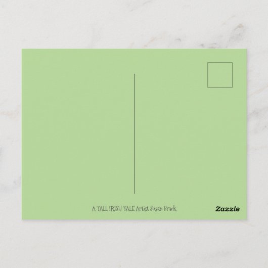 LEPRECHAUN GIRAFFE, FARBIG ST. PATRICK'S DAY POSTKARTE (Rückseite)