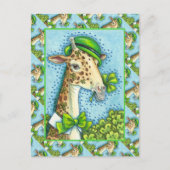 LEPRECHAUN GIRAFFE, FARBIG ST. PATRICK'S DAY POSTKARTE (Vorderseite)
