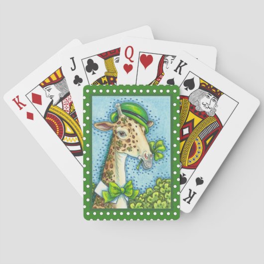 LEPRECHAUN GIRAFFE, FARBIG ST. PATRICK'S DAY SPIELKARTEN (Rückseite)