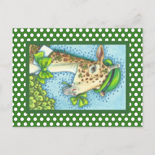 LEPRECHAUN GIRAFFE, ST. PATRICK'S DAY POSTCARD POSTKARTE