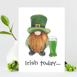Leprechaun Gnome Beer Funny St Patricks Day Card Ankündigung
