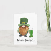 Leprechaun Gnome Beer Funny St Patricks Day Card Ankündigung (Vorderseite)