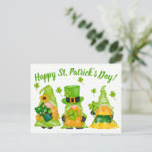 Leprechaun Gnome Dots Happy St. Patrick's Day Post Postkarte (Stehend Vorderseite)
