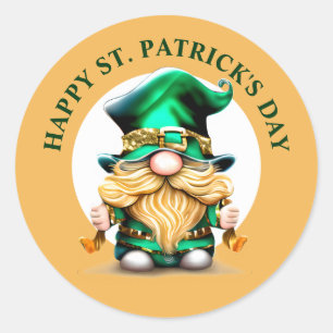 Leprechaun gnome Happy St. Patrick's Day niedliche Runder Aufkleber