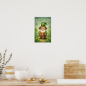 Leprechaun Gnome Happy St. Patrick's Day Shamrock Poster (Küche)