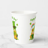 Leprechaun Gnome Kleeblatts St. Patrick's Day Pappbecher (Links)