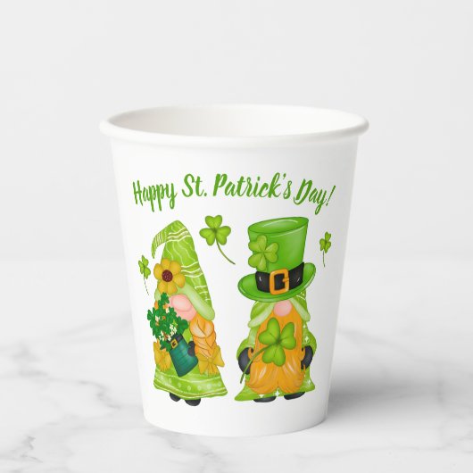 Leprechaun Gnome Kleeblatts St. Patrick's Day Pappbecher (Vorderseite)