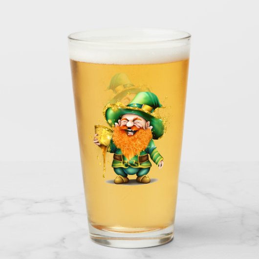 Leprechaun gnome St. Patrick's Day Glas (Vorne (Gefüllt))