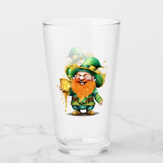 Leprechaun gnome St. Patrick's Day Glas (Vorderseite)