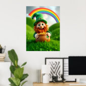 Leprechaun Gnome St. Patrick's Day Shamrock Poster (Heimbüro)