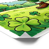Leprechaun Gnome St. Patrick's Day Shamrock Poster (Ecke)