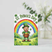 Leprechaun Gnome St. Patrick's Day Shamrock Postkarte (Stehend Vorderseite)