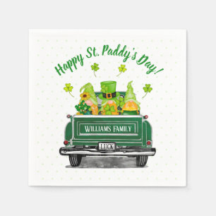 Leprechaun Gnome Vintag Truck St. Paddy's Day Serviette