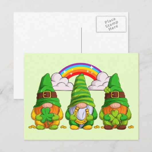 Leprechaun Gnomes Postkarte (Vorne/Hinten)