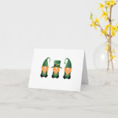 Leprechaun Gnomes Vierblättriges Kleeblatt Karte (Gelbe Blume)