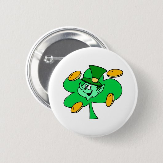 Leprechaun Gold Coins Button (Vorne & Hinten)