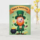 Leprechaun Gold Coins Scene Card Karte (Gelbe Blume)