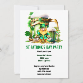 Leprechaun gold Irisches Bier St Patrick's Day Spa Einladung