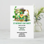 Leprechaun gold Irisches Bier St Patrick's Day Spa Einladung (Stehend Vorderseite)