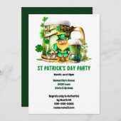 Leprechaun gold Irisches Bier St Patrick's Day Spa Einladung (Vorne/Hinten)