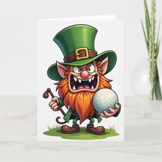 Leprechaun-Golf-Spaß-Karte Karte (Vorderseite)