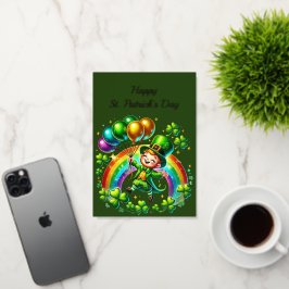 Leprechaun Green Kleeblatts Rainbow St Patricks Da