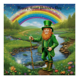 Leprechaun Greeting Poster