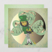 Leprechaun "Happy St. Patrick's Day" Dankeskarte (Vorne/Hinten)