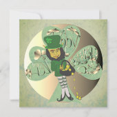 Leprechaun "Happy St. Patrick's Day" Dankeskarte (Vorderseite)