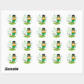 Leprechaun Happy St Patrick's Day Round Sticker (Blatt)