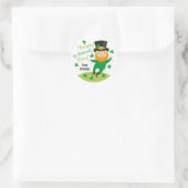 Leprechaun Happy St Patrick's Day Round Sticker (Tasche)