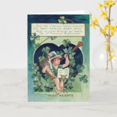 Leprechaun Harp Kleeblatt Horn Karte (Gelbe Blume)