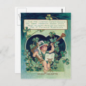 Leprechaun Harp Kleeblatt Horn Postkarte (Vorne/Hinten)