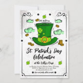Leprechaun Hat and Kleeblatts Saint Patrick's Day Einladung (Vorderseite)