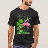 Leprechaun Hat Flamingo Kleeblatt St Patricks Day  T-Shirt (Vorderseite)