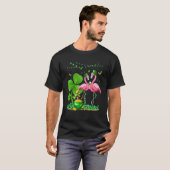 Leprechaun Hat Flamingo Kleeblatt St Patricks Day  T-Shirt (Vorne ganz)