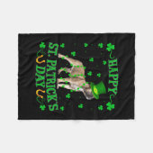 Leprechaun Hat French Bulldog St. Patrick's Day Fleecedecke (Vorderseite (Horizontal))