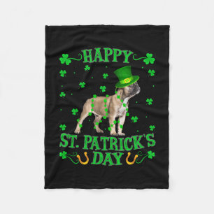 Leprechaun Hat French Bulldog St. Patrick's Day Fleecedecke