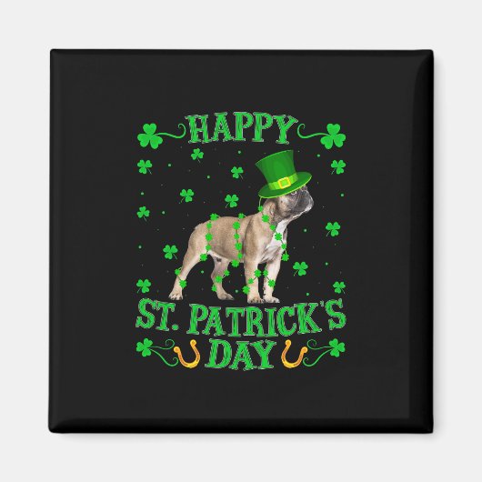 Leprechaun Hat French Bulldog St. Patrick's Day Magnet (Vorne)