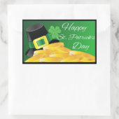 Leprechaun Hat & Gold Coins St. Patrick's Day Rechteckiger Aufkleber (Tasche)