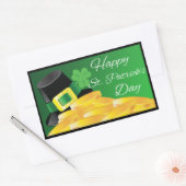 Leprechaun Hat & Gold Coins St. Patrick's Day Rechteckiger Aufkleber (Umschlag)