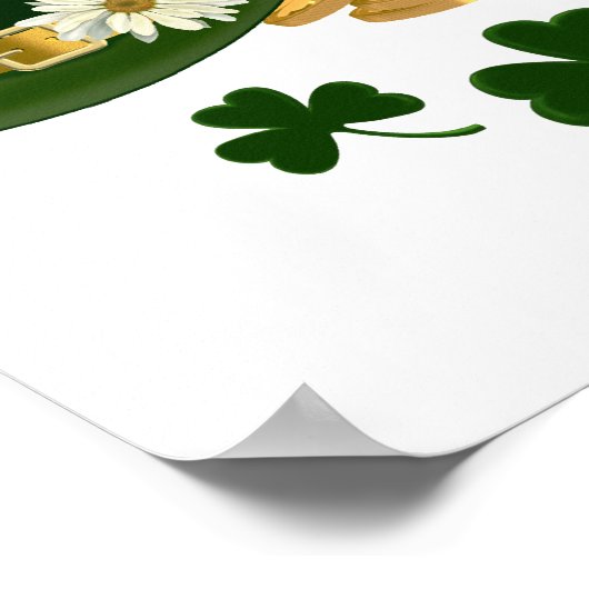 Leprechaun Hat Gold Horseshoe - St Patrick's Poster (Ecke)