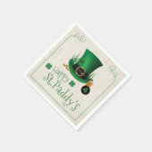 Leprechaun Hat Happy St. Paddy's ID636 Serviette (Ecke)