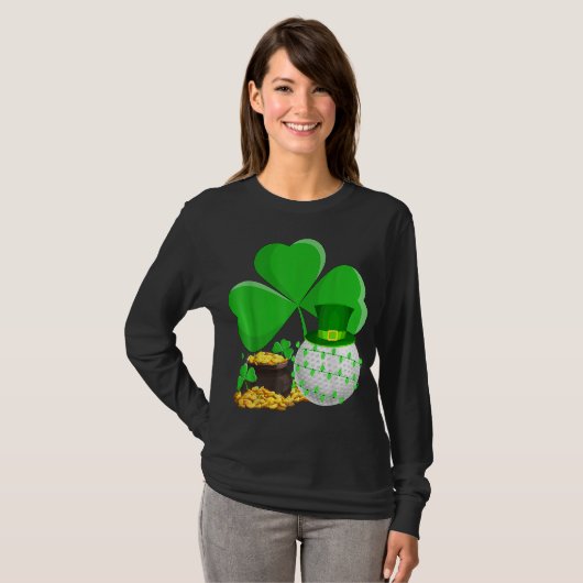 Leprechaun Hat Kleeblatt Leaf Golf St Patrick's Da T-Shirt (Vorne ganz)