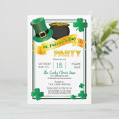 Leprechaun Hat |Pot of Gold St Patrick's Day Party Einladung (Stehend Vorderseite)