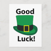 Leprechaun Hat Viel Glück St Patricks Day Postkarte (Vorderseite)